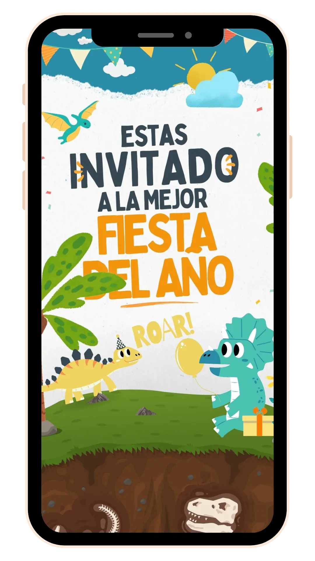 invitacion dinosaurio