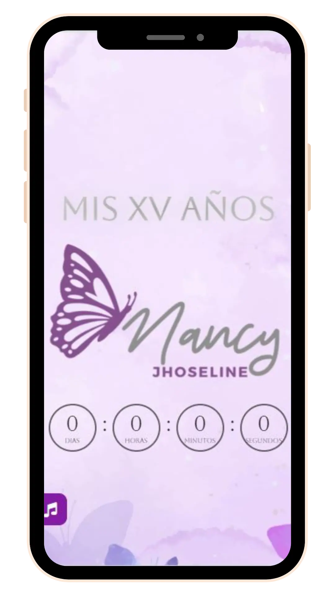 invitacion xv años mariposa